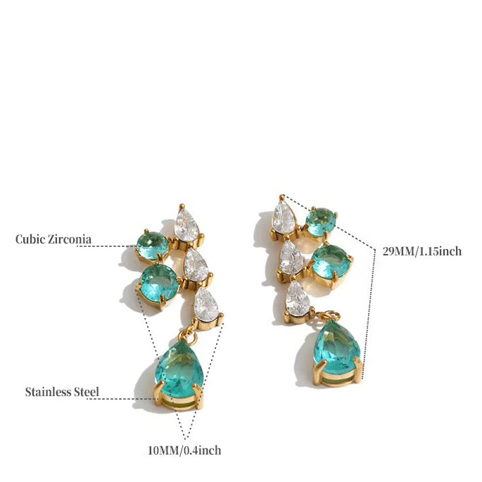 GIOIA Emerald cluster drop earrings