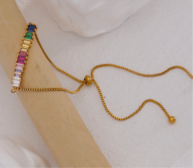 "Trixie" coloured cubic zircon bracelet