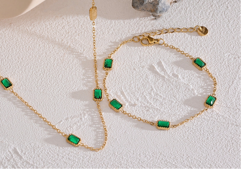 GIOIA Emerald square necklace
