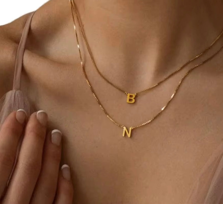 Dainty letter necklace