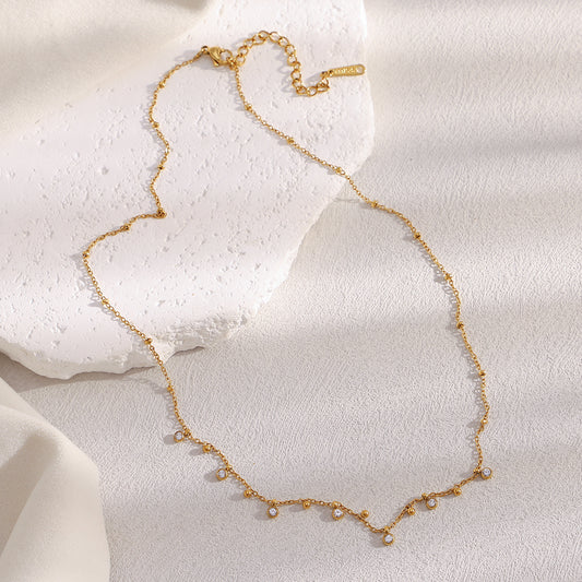 GIOIA Dainty round stone chain
