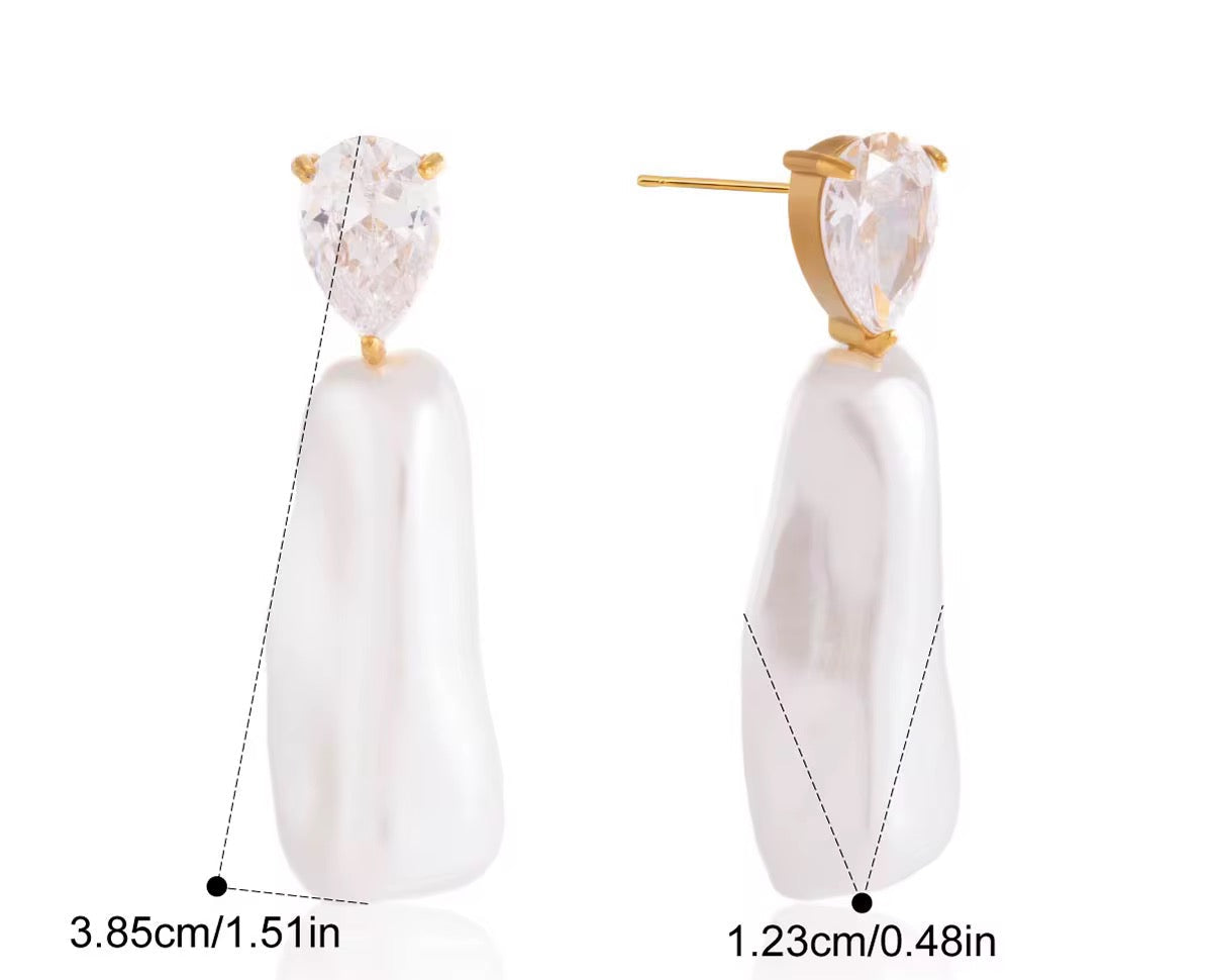 GIOIA Natural pearl drop earrings
