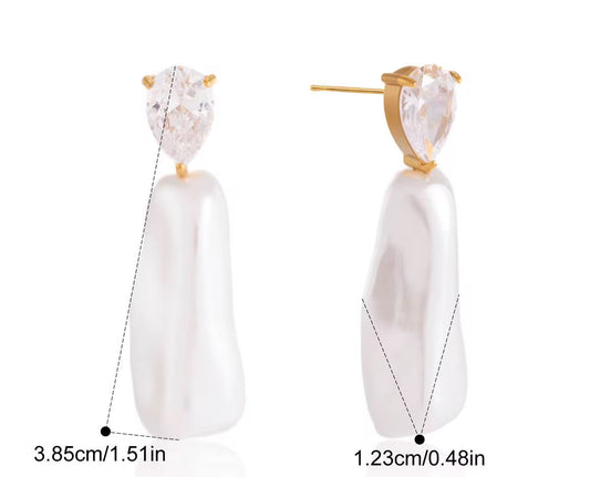 GIOIA Natural pearl drop earrings