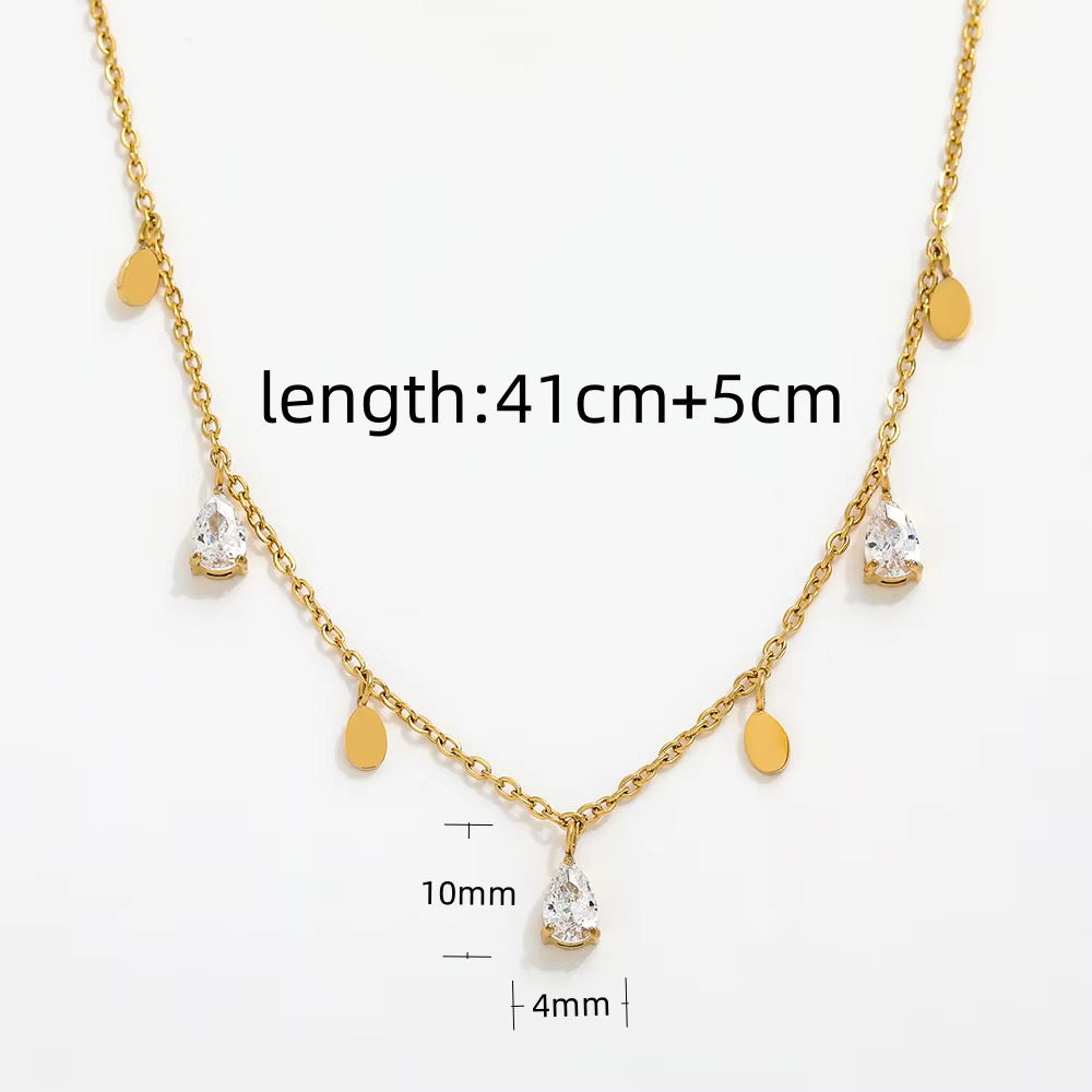 GIOIA teardrop stone necklace