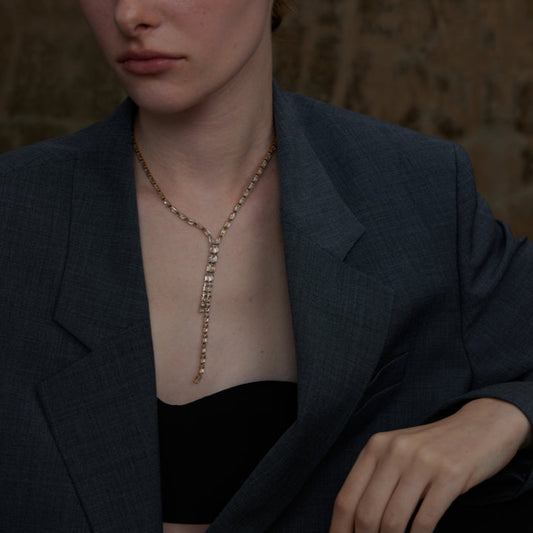 "Cara' cubic zircon drop necklace