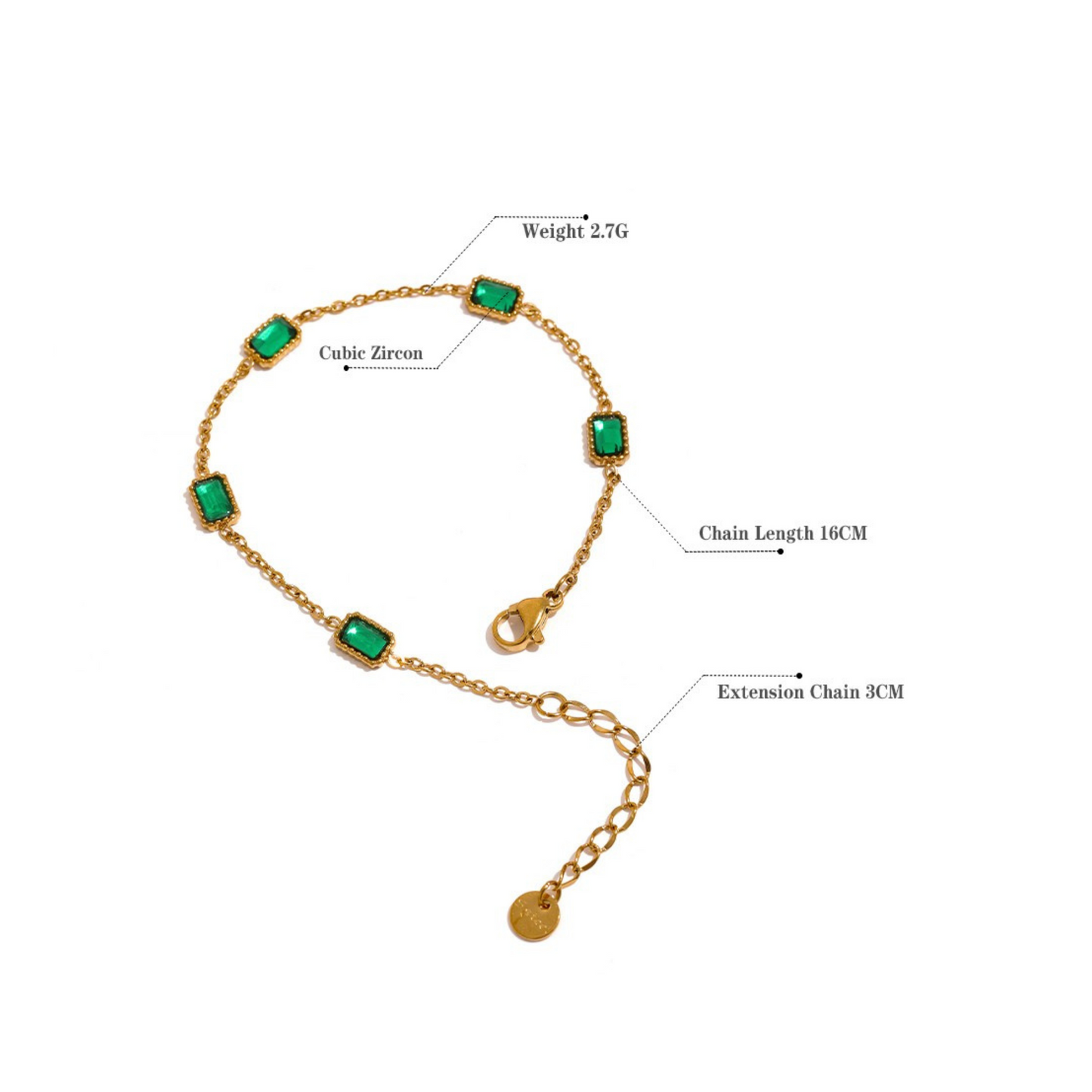 GIOIA Dainty emerald bracelet