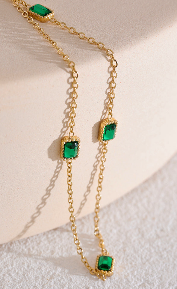 GIOIA Emerald square necklace