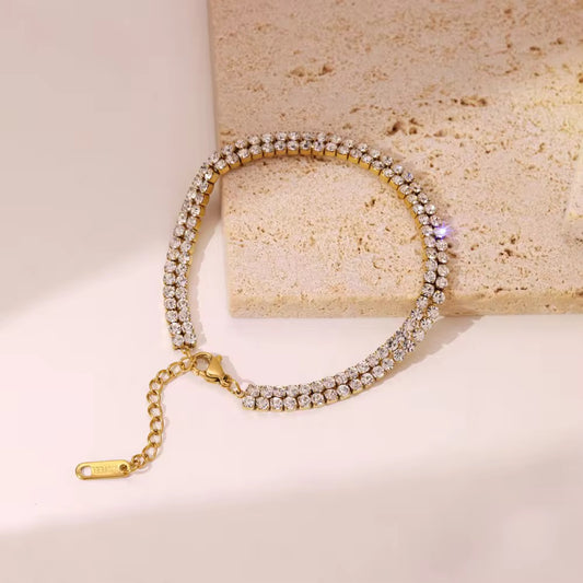 "Winona" double tennis bracelet
