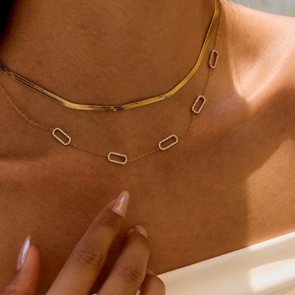 GIOIA Cubic Link Necklace
