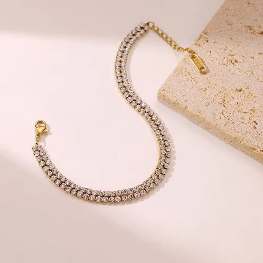 "Winona" double tennis bracelet