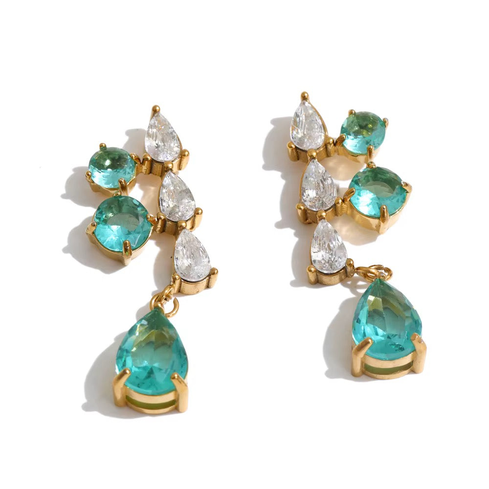 GIOIA Emerald cluster drop earrings