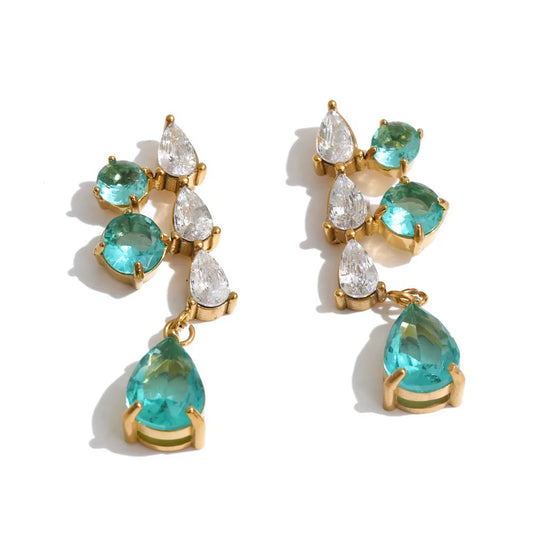GIOIA Emerald cluster drop earrings