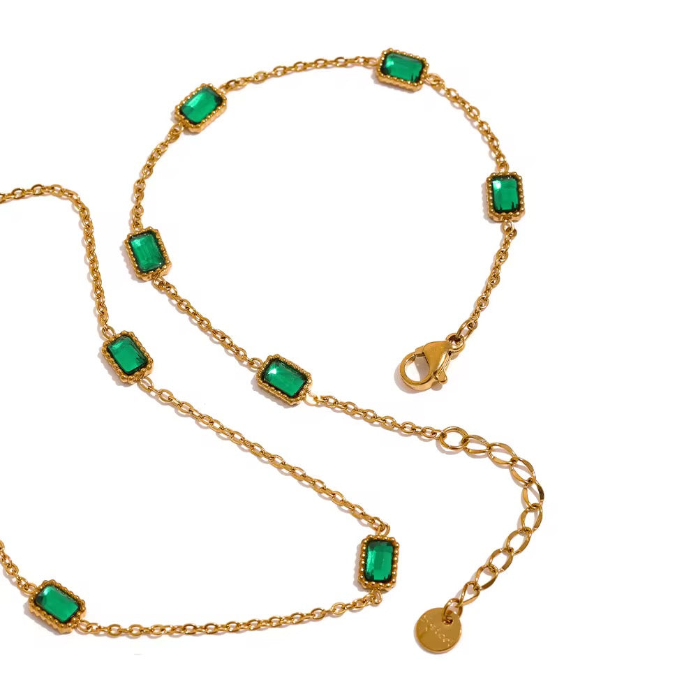 GIOIA Emerald square necklace