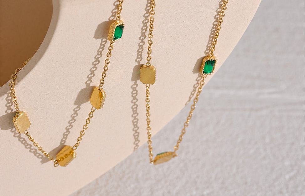 GIOIA Emerald square necklace