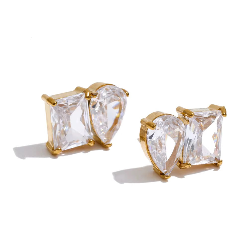 GIOIA Premium dual stone stud earrings