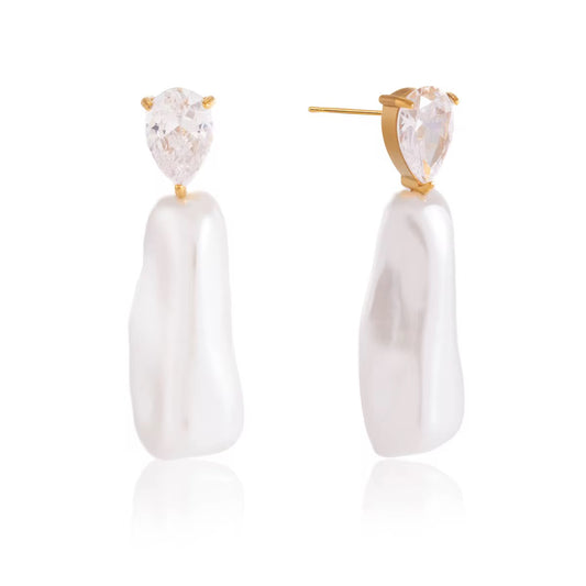 GIOIA Natural pearl drop earrings