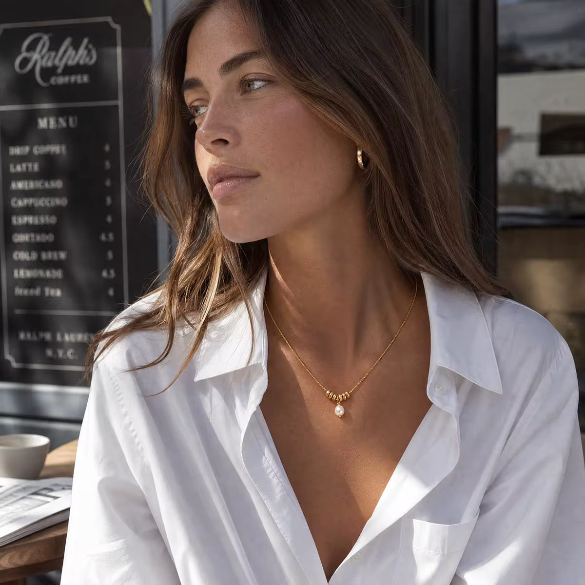 GIOIA freshwater pearl drop necklace