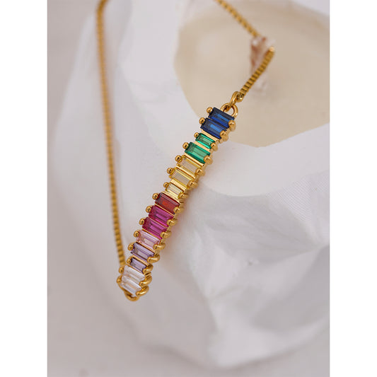 "Trixie" coloured cubic zircon bracelet