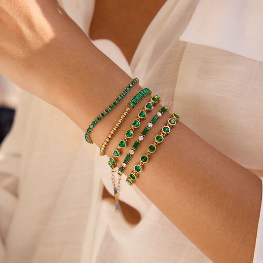 GIOIA "Perlie" Green Tennis Bracelet
