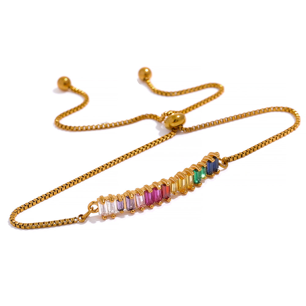 "Trixie" coloured cubic zircon bracelet