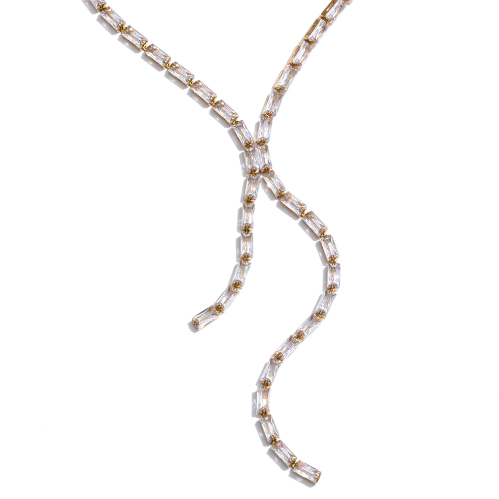 "Cara' cubic zircon drop necklace