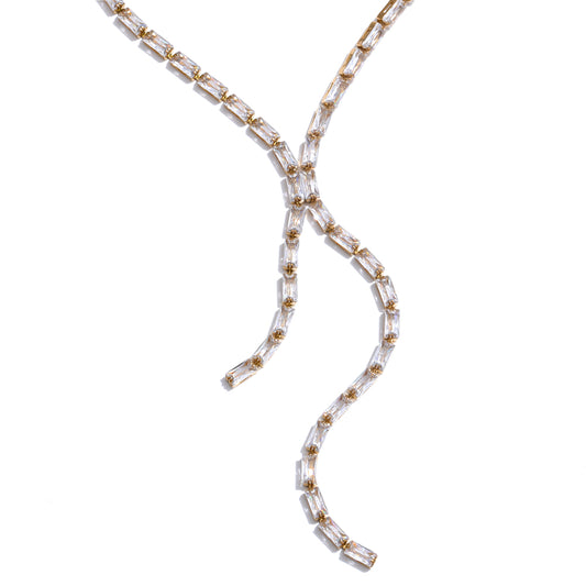 "Cara' cubic zircon drop necklace