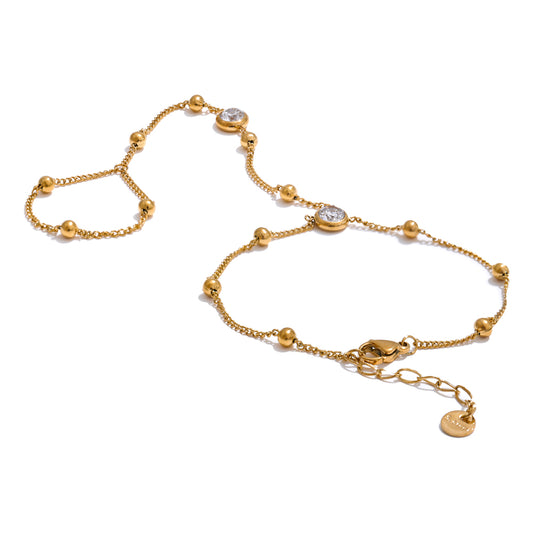 "Onyx" gem handchain