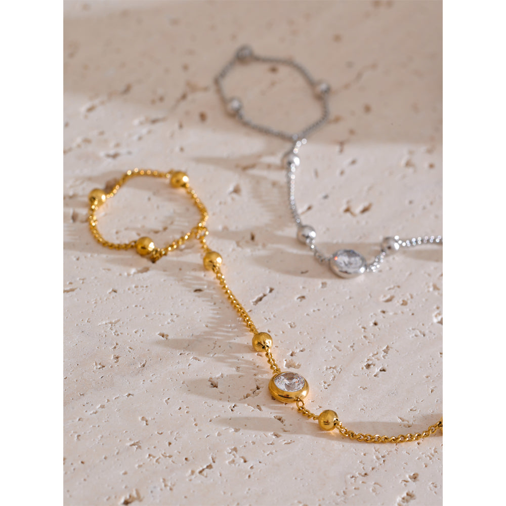 "Onyx" gem handchain