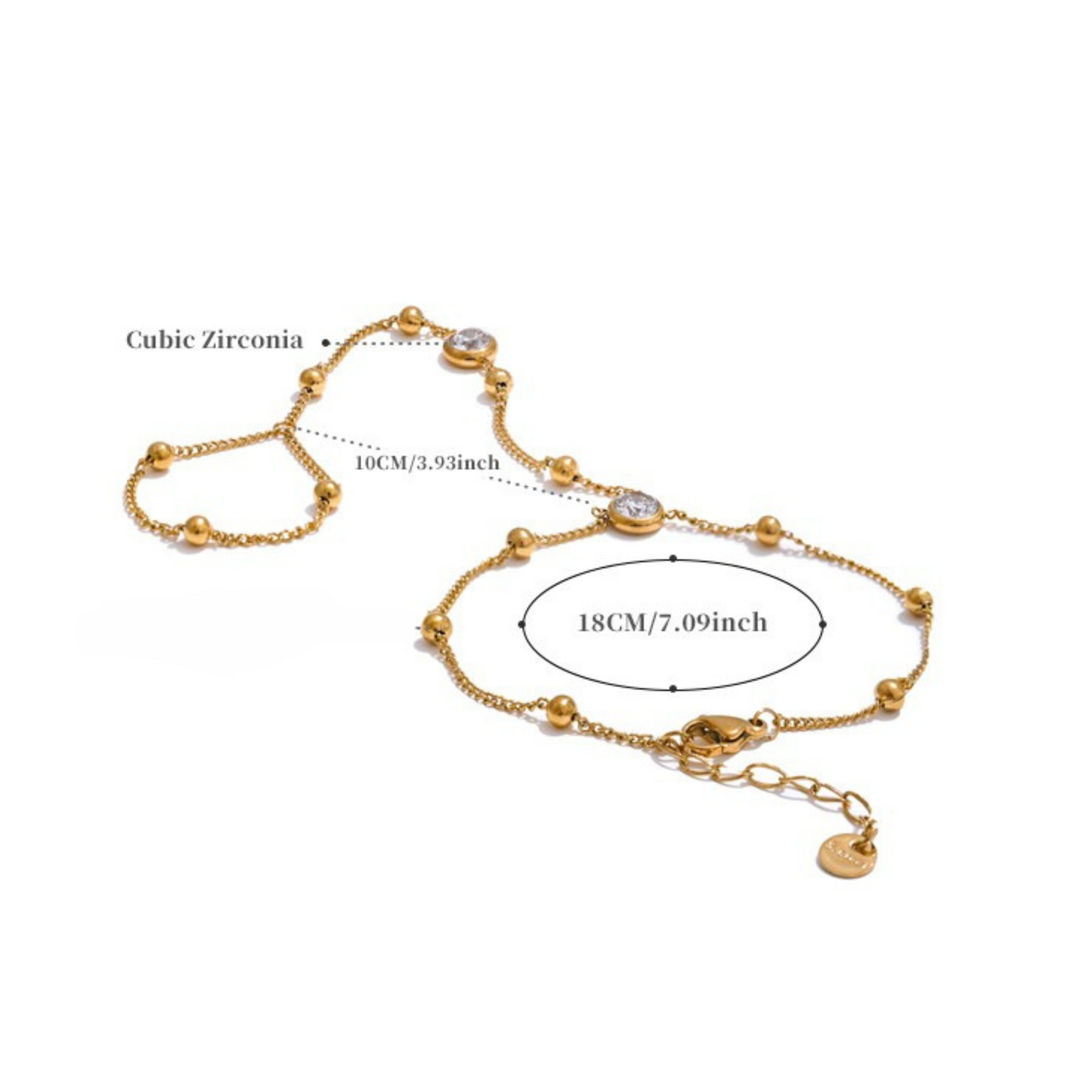 "Onyx" gem handchain