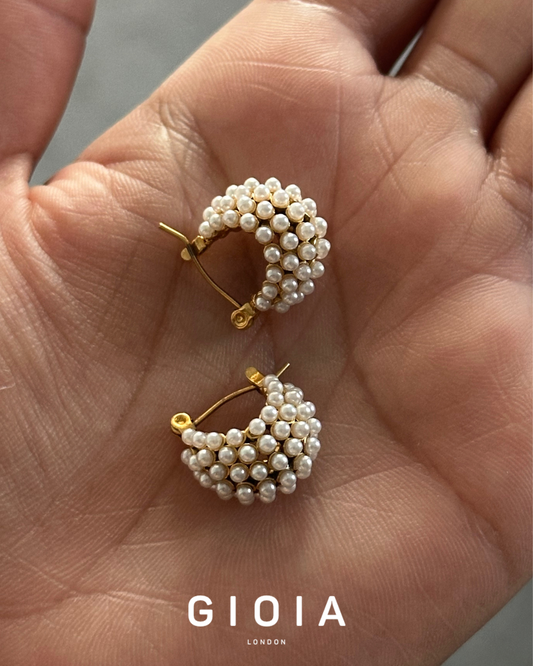 “Lora” Pearl cluster earrings